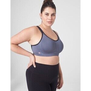 LIVI Active Womens 50D Gray Back Wicking High Impact Underwire Sports Bra NWT
